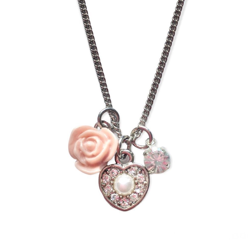 🔃Heart Flower Diamond Charm Necklace